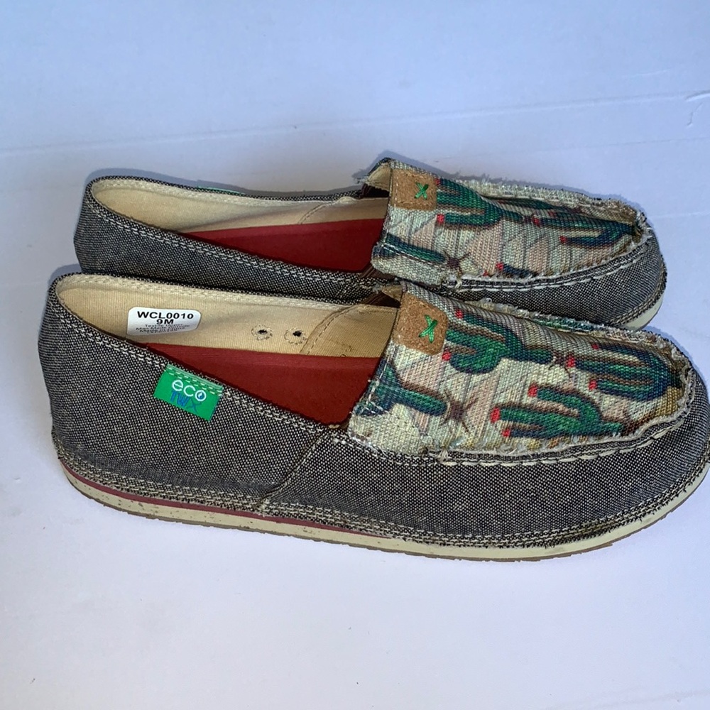 Twisted X Eco Cactus Loafers Canvas Woman’s Size 9